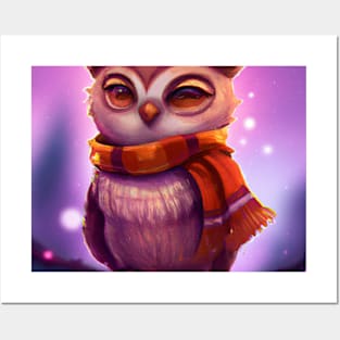 Cute Owl Drawing Posters and Art